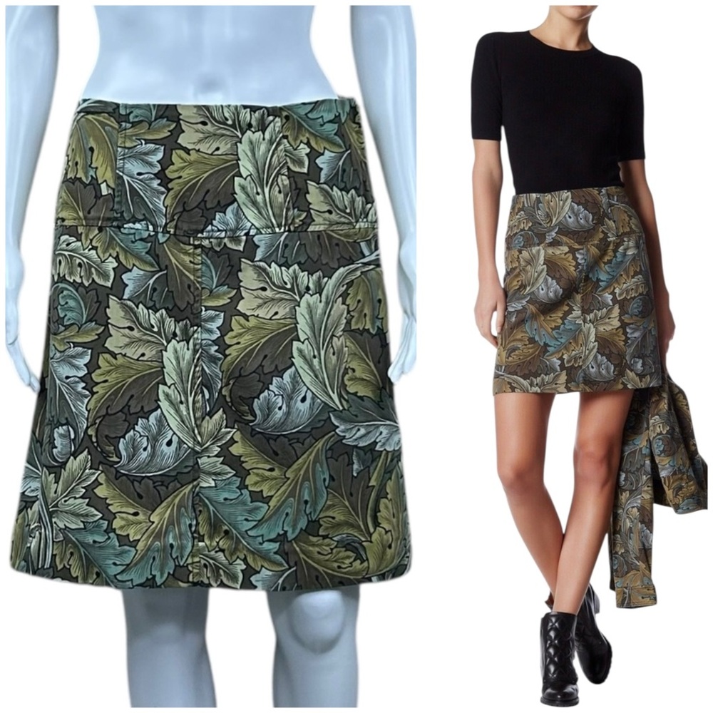 Marc by Marc Jacobs A-Line Leaf Floral Print Skirt Grunge Forest Fairy Y2K Sz 4